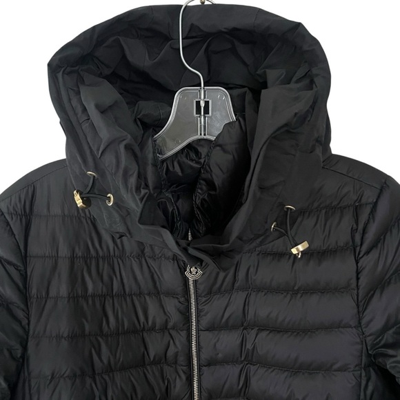 MONCLER Daurade Black Puffer Peplum Down Hooded Jacket Medium Size 2  AUTHENTIC - Picture 4 of 16